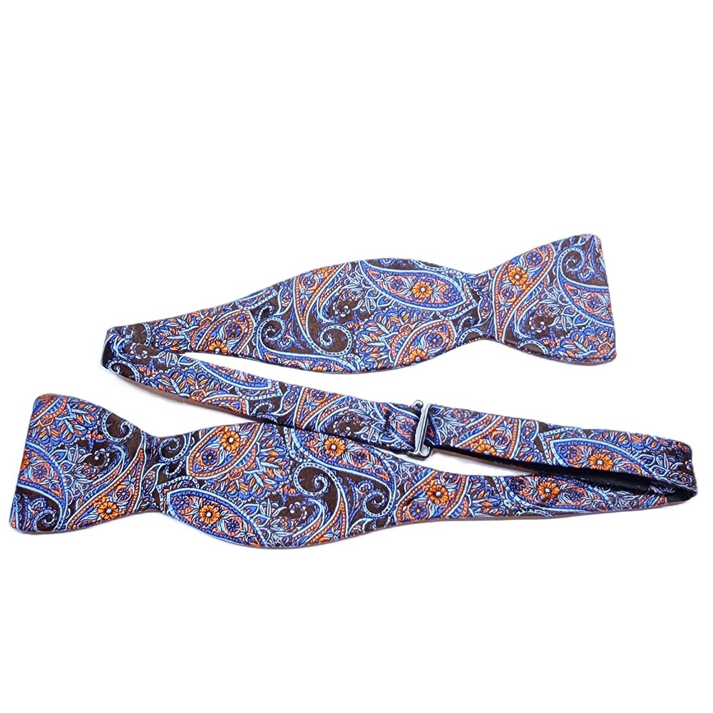 Tom James 100% Silk Paisley Adjustable Bow Tie